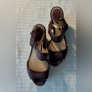 Frye Dark Brown Leather Sandals